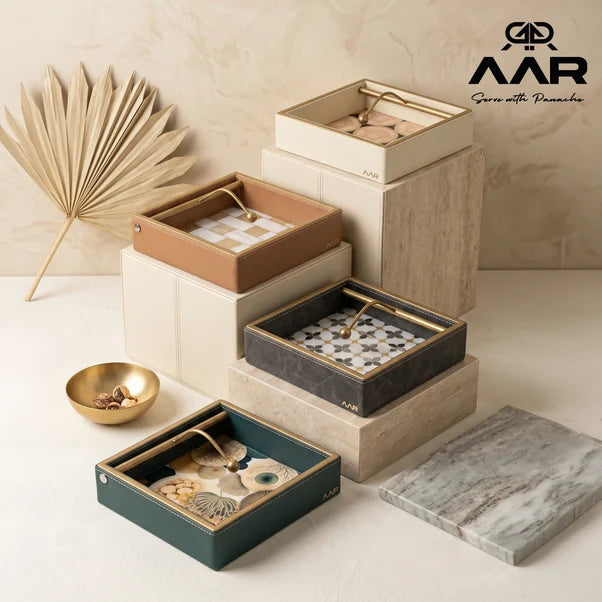 AAR Leatherite Weighted Napkin Holder - Printed