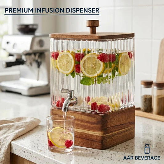 AAR Square Glass Beverage Dispenser