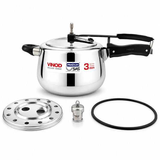 Vinod Platinum Triply Stainless Steel Inner Lid Pressure Cooker