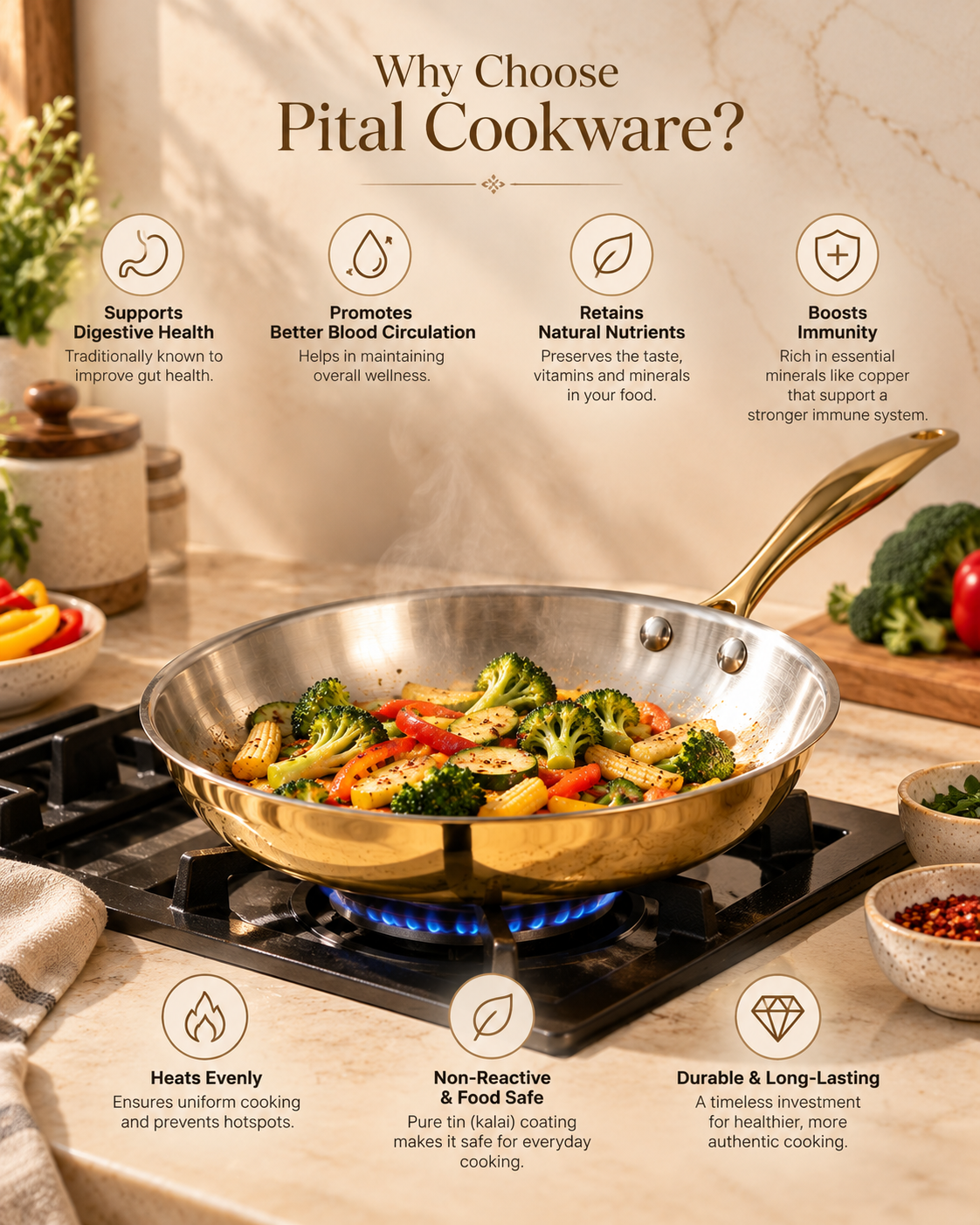 Brass (Pital) Fry Pan
