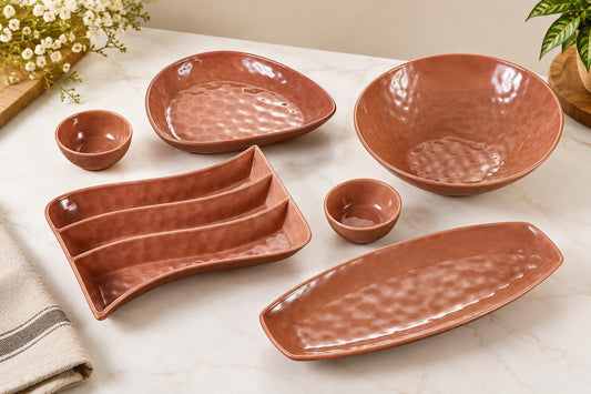 Addox Porcelain Serveware Platter Set of 6