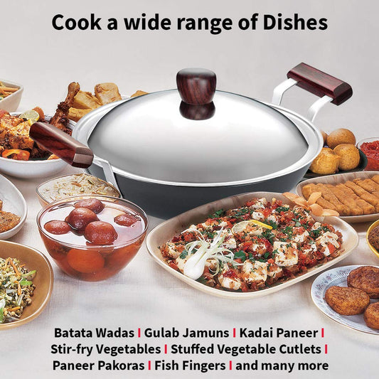 Hawkins Futura Kadhai / Deep-Fry Pan (Round Bottom) With LId