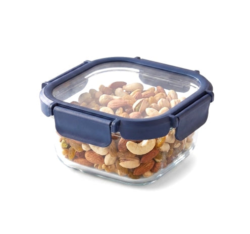Fresha Square 520ml Glass Container with Glass Lid