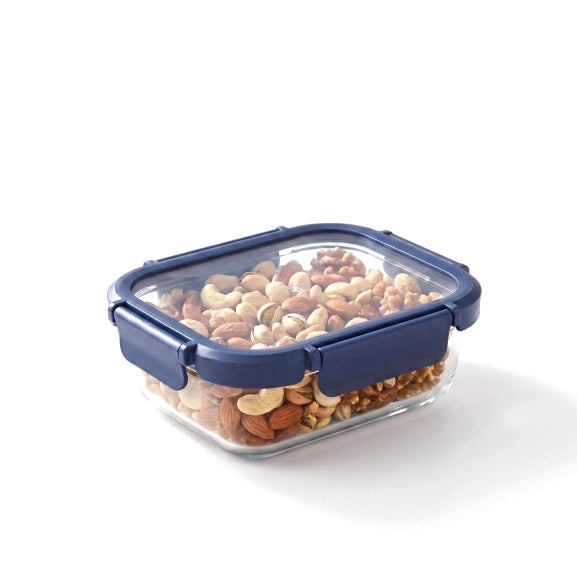 Fresha Rectangle 370ml Glass Container with Glass Lid