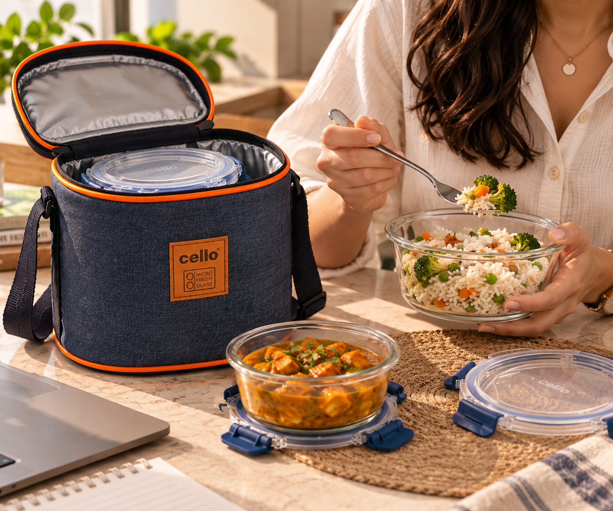 Cello Fit & Fresh Neo Round Lunch Box, 3 x 400 ml