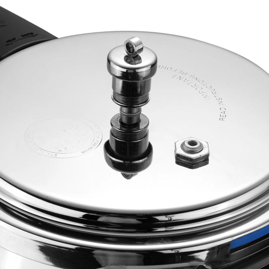 PLATINUM PLUS OUTER LID PRESSURE COOKER (Induction-Friendly, 2.5 mm Body Thickness, Sleek Design with Enhanced Steam Release)