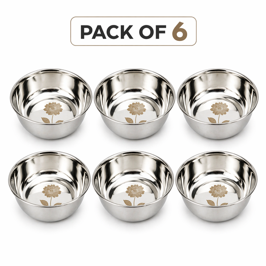 Vestasa Vinod Stainless Steel katori Mirror Polished, Pack of 6