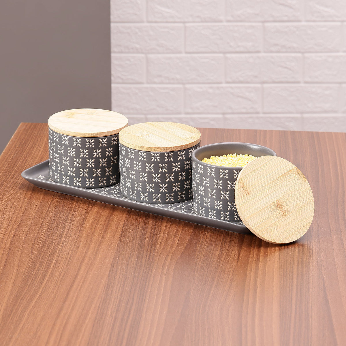 AAR Ceramica Dry Fruit Set - 3 Jar