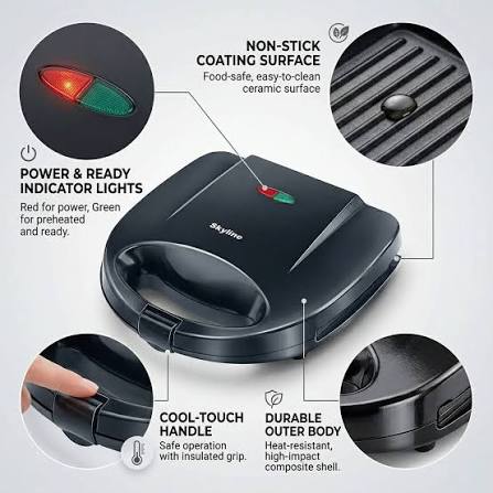 Skyline Sandwich Maker and Grill Toaster VTL-2022