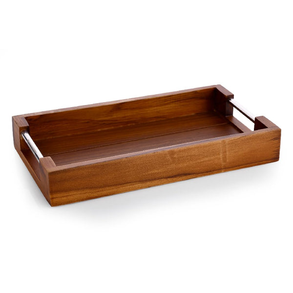 Crystal Teak Wood Wood-Inox Serving Tray