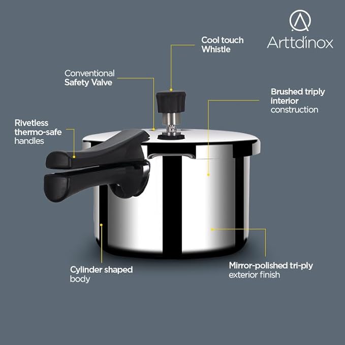 Arttdinox Pressure Cooker Outer Lid Stainless Steel (Tall Body)