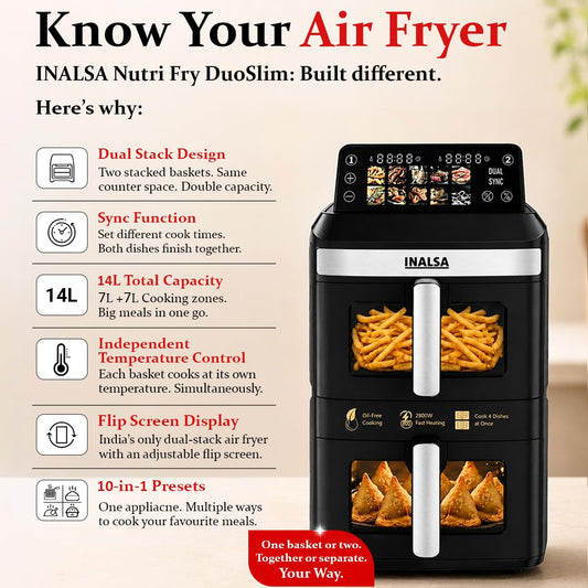 Inalsa Nutri Fry Dual Zone Air Fryer 2100 W