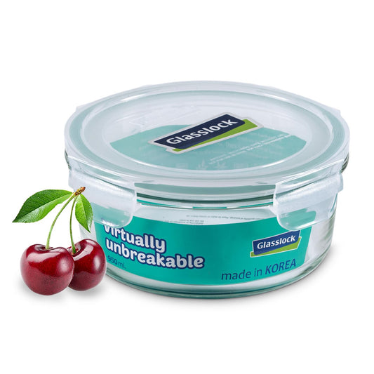 Glasslock Round Glass Storage Container — Airtight, 720ml to 2L