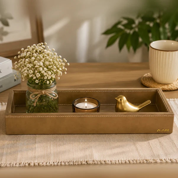 AAR Leatherite Rectangle Slim Tray