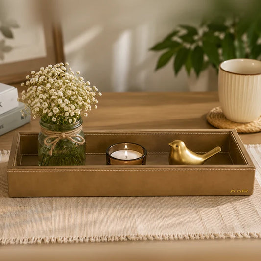 AAR Leatherite Rectangle Slim Tray