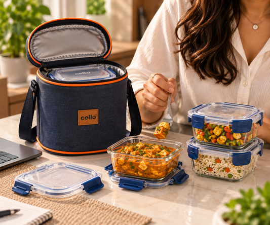 Cello Fit & Fresh Neo Square Lunch Box, 3 x 320 ml