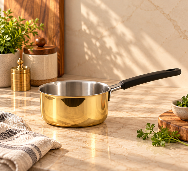 Brass (Pital) Saucepan with Wire Handle