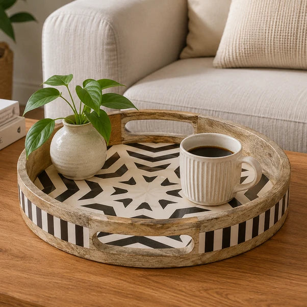 AAR Wooden Round Serving Tray