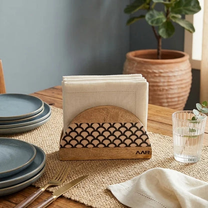 AAR Wooden D-Shape Napkin Holder
