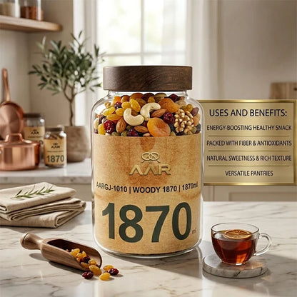AAR Woody 1870ml Glass Storage Jar