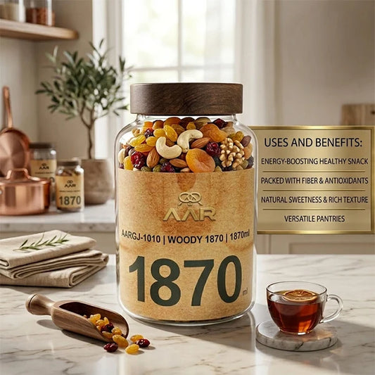 AAR Woody 1870ml Glass Storage Jar