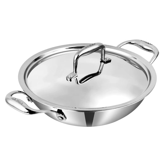 PLATINUM SAS PRO EXTRA DEEP KADAI [WITH SS LID]  (Thick Tri-Ply Cookware with Honeycomb Stick-free Coating, Induction-Friendly)