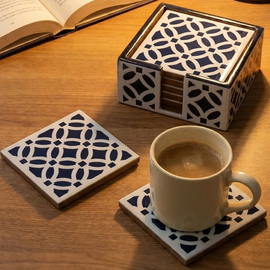 AAR Inlay Resin Square Coaster Set of 6