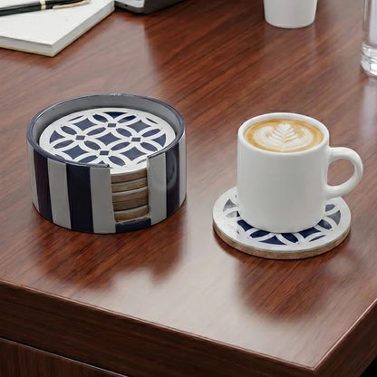 AAR Inlay Resin Round Coaster Set of 6