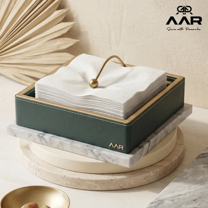 AAR Leatherite Weighted Napkin Holder - Printed
