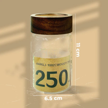 AAR Woody 250ml Glass Storage Jar