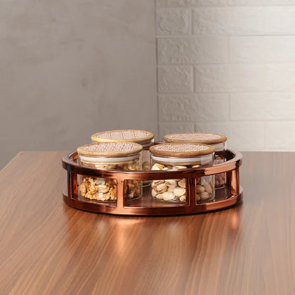 AAR Metalica Round Dry Fruit Set - 4 Jar