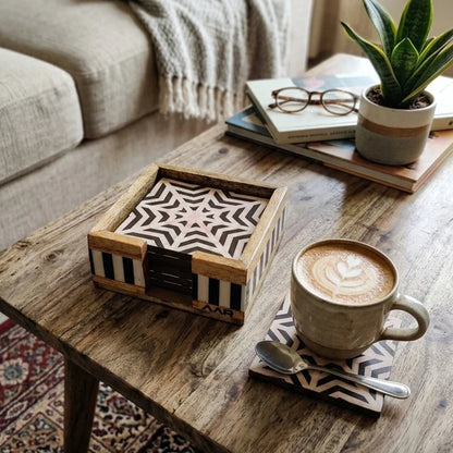 AAR Wooden Square Coaster Set of 6