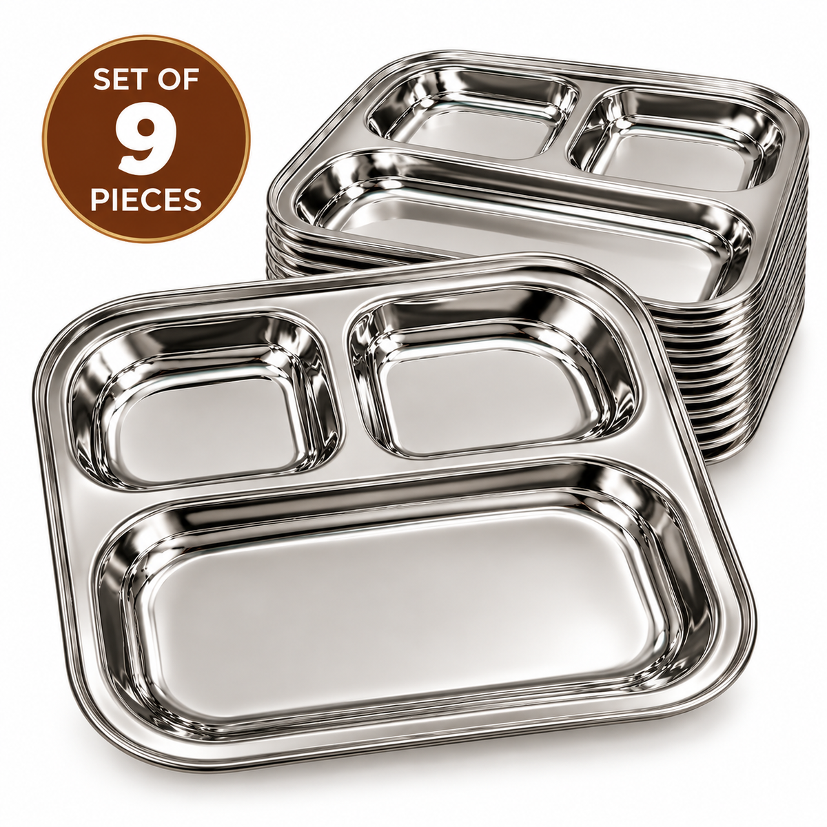 KHR Pav Bhaji Plate 3 in 1 Plate