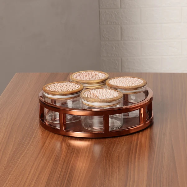 AAR Metalica Round Dry Fruit Set - 4 Jar