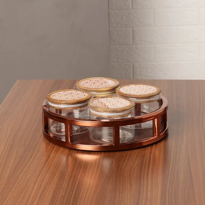 AAR Metalica Round Dry Fruit Set - 4 Jar