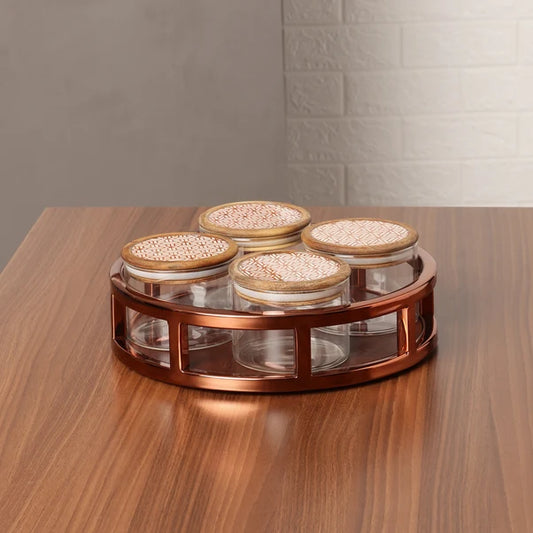 AAR Metalica Round Dry Fruit Set - 4 Jar