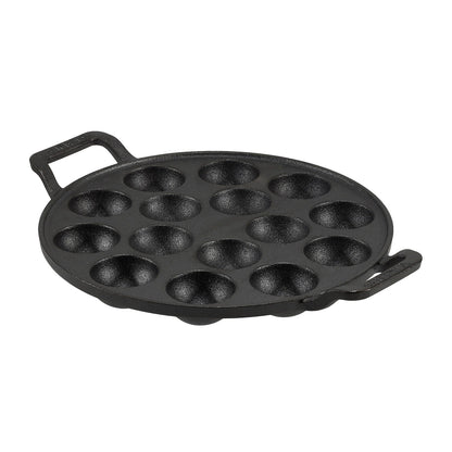 CAST IRON PANIYARAKKAL PAN (15 CUPS)  (Double Seasoned with Vegetable Oil)