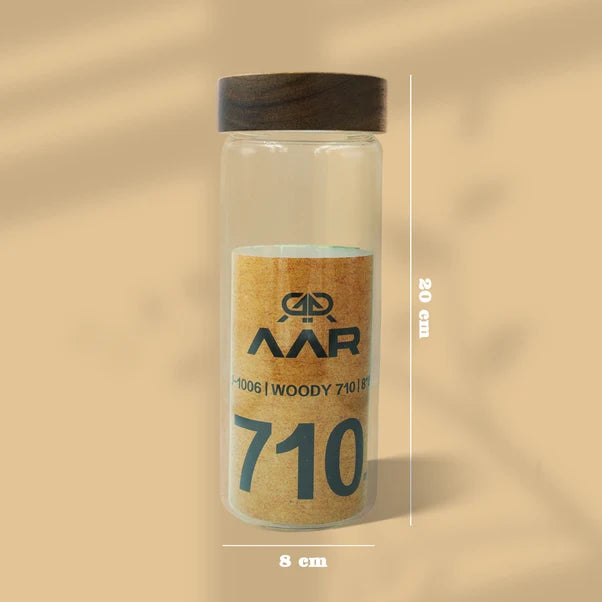 AAR Woody 710ml Glass Storage Jar