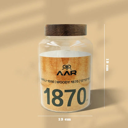 AAR Woody 1870ml Glass Storage Jar