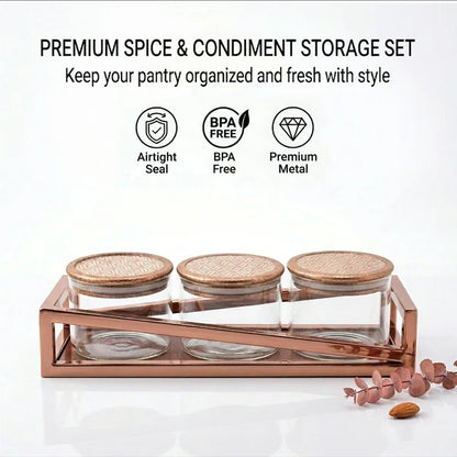 AAR Metalica Rectangle Dry Fruit Set - 3 Jar