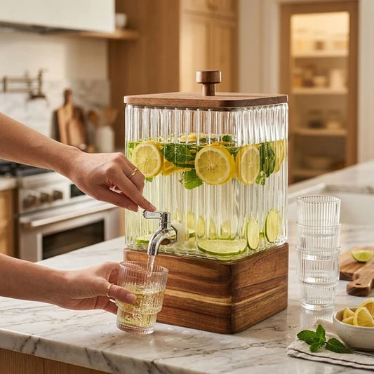 AAR Square Glass Beverage Dispenser