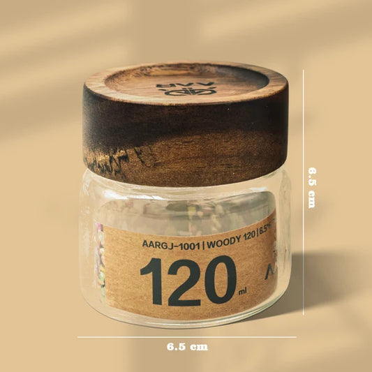 AAR Woody 120ml Glass Storage Jar