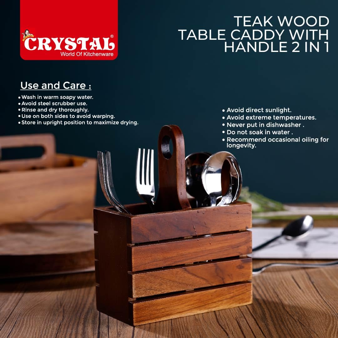 Crystal T/W Table Caddy with Handle 2 in 1