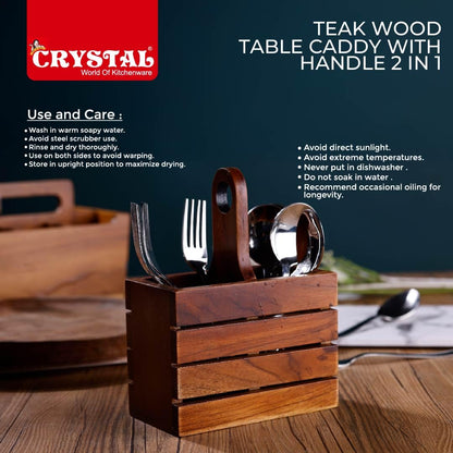 Crystal T/W Table Caddy with Handle 2 in 1