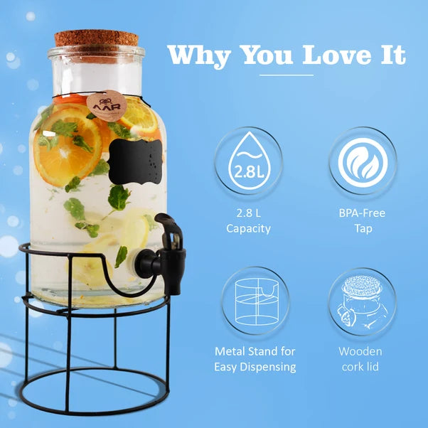AAR Glass Beverage Dispenser