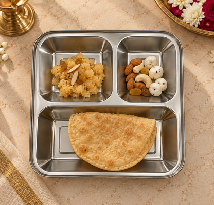 Steel Square Plate with 3 in 1 Partition