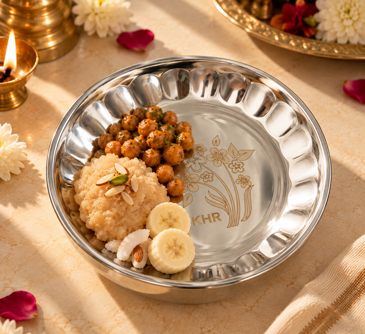 KHR Steel Plate with Flower Design, 10 inch