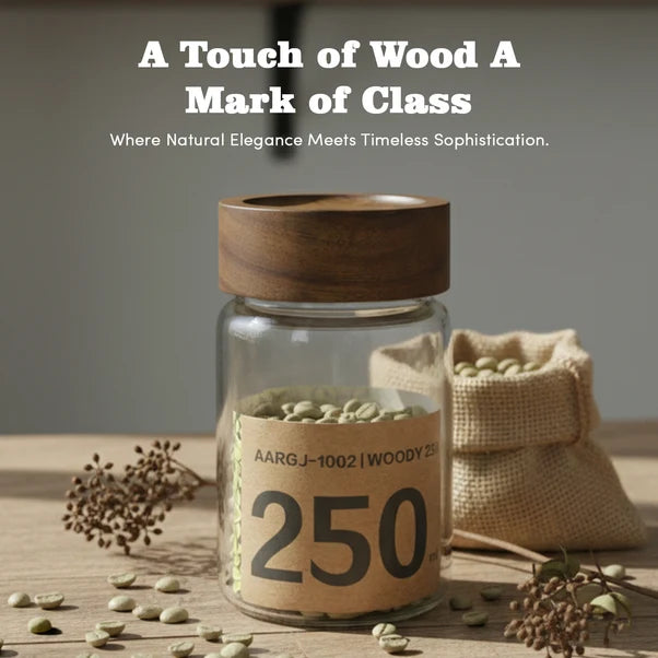 AAR Woody 250ml Glass Storage Jar
