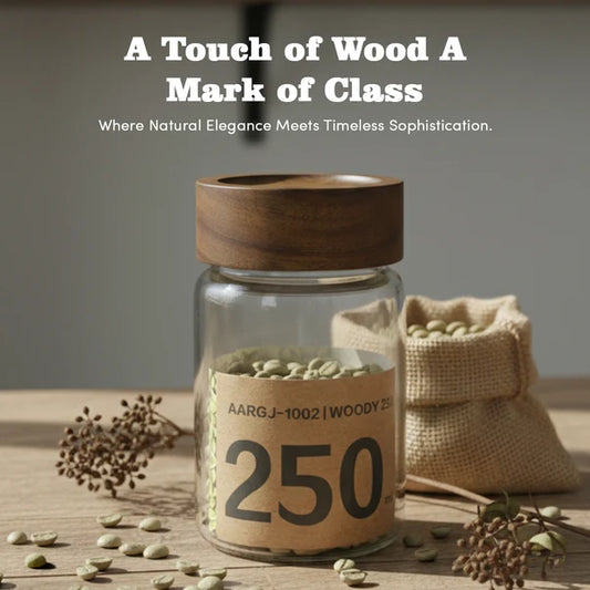 AAR Woody 250ml Glass Storage Jar