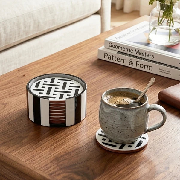 AAR Inlay Resin Round Coaster Set of 6